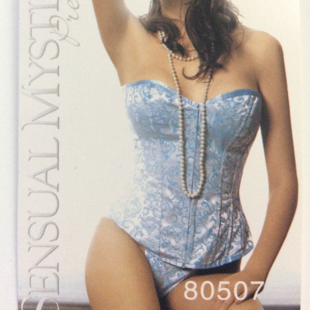 Baby Blue Satin Corset (Sensual Mystique Lingerie)
